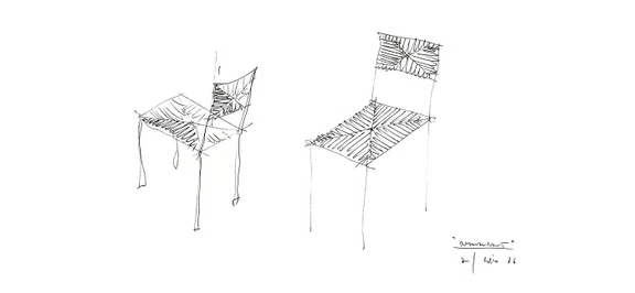 Sketches paludis chair by Giandomenico Belotti